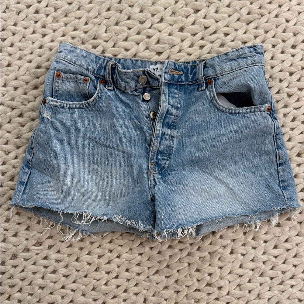Zara Light Blue Jean Shorts
